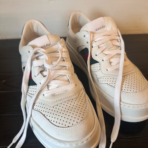 Gucci Web Accent Leather Sneakers - Picture 5 of 6